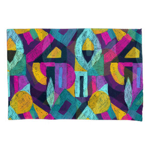 Retro doodles: geometric pop art. pillowcase