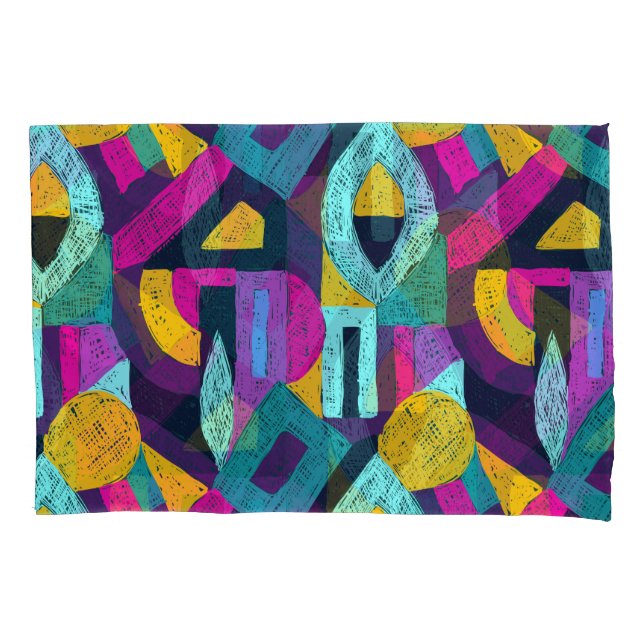 Retro doodles: geometric pop art. pillowcase (Front)