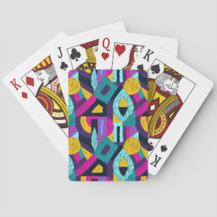 Retro doodles: geometric pop art. playing cards
