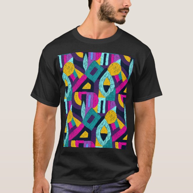 Retro doodles: geometric pop art. T-Shirt (Front)