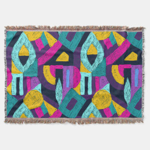 Retro doodles: geometric pop art. throw blanket