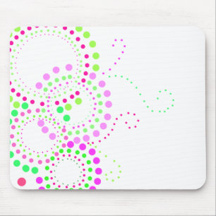 Retro Dot Flowers Mousepad