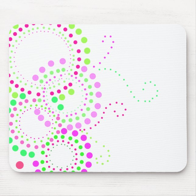 Retro Dot Flowers Mousepad (Front)