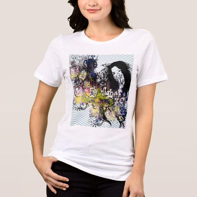 Retro Dots Abstract Fly High Tri-Blend Shirt (Front)