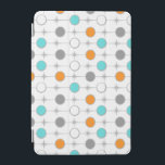 Retro Dots and Starbursts iPad Mini Cover<br><div class="desc">This customisable Retro Dots and Starbursts iPad Mini Cover design features (Wait for it.) a grid of colourful dots and starbursts. The vintage inspired turquoise; white, grey, and orange dots are separated by kitschy grey starbursts to form a geometric pattern. Customise the background colour on this mid century modern product...</div>