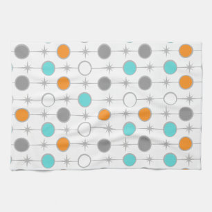 Retro Dots and Starbursts Kitchen Towel