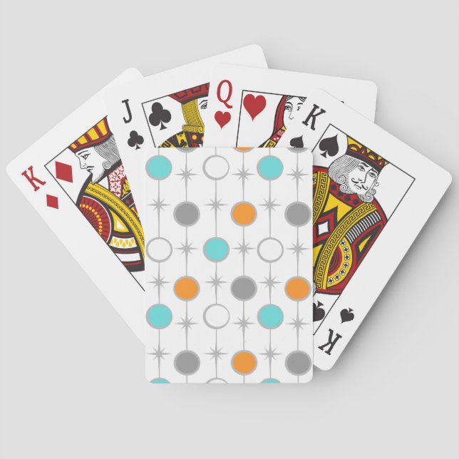 Retro Dots and Starbursts Playing Cards (Back)