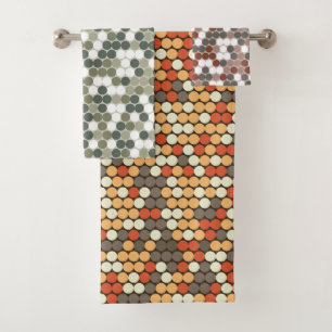 Retro dots bath towel set