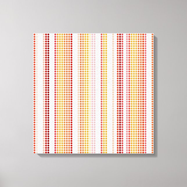 Retro Dots Colourful Stripes Rainbow Canvas Print (Front)