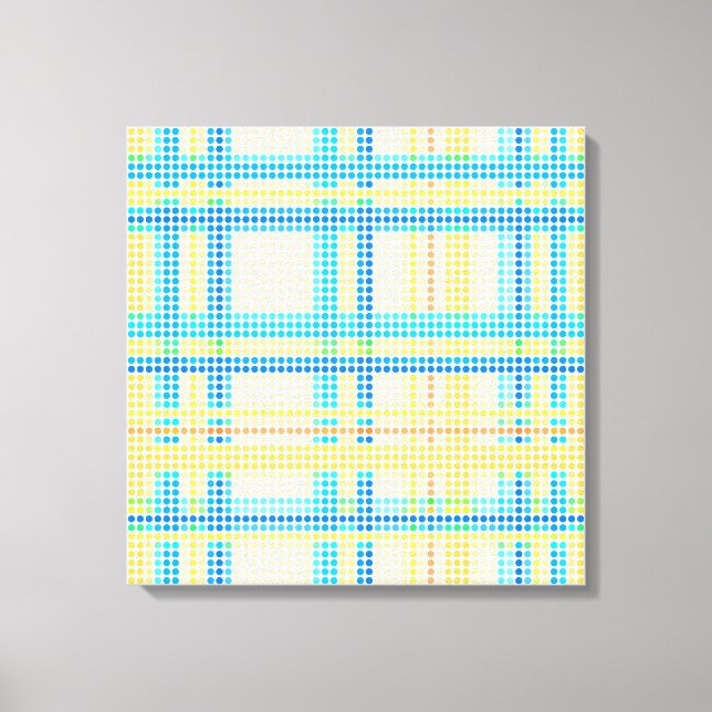 Retro Dots Colourful Stripes Rainbow Canvas Print (Front)