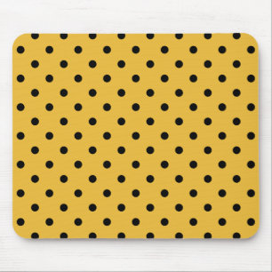 Retro Dots - Mustard&Black Mousepad
