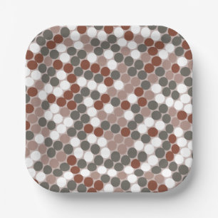 Retro dots pattern paper plate