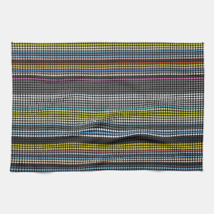 Retro dots stripes Rainbow Kitchen Towel #2