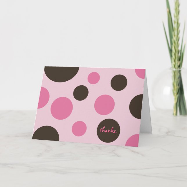 Retro Dots Thank You Card (Blank) (Front)