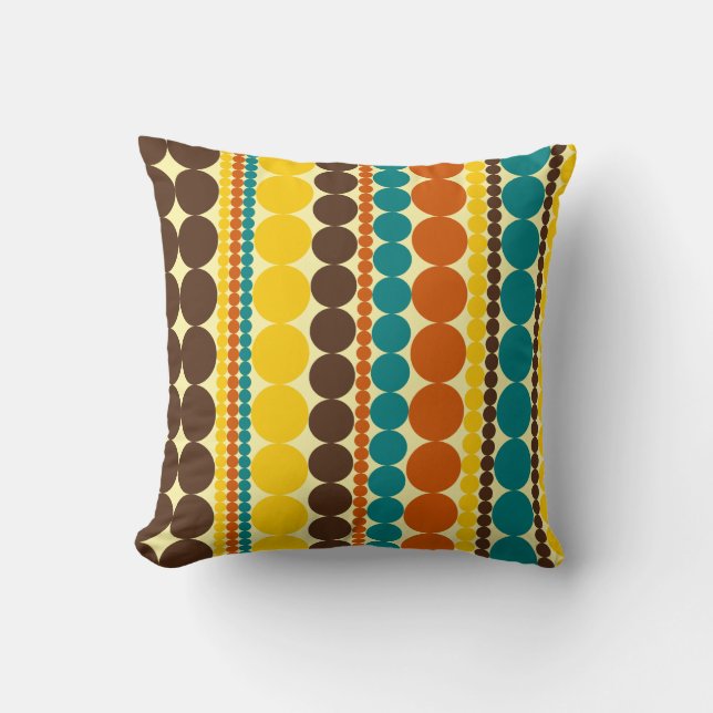 Retro Dots Vertical Stripe Pattern Cushion (Front)