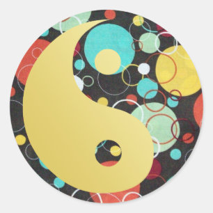 Retro Dots Yin and Yang Sticker