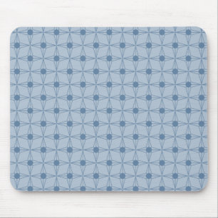 Retro Dotted Star Mousepad, Blue Mouse Pad