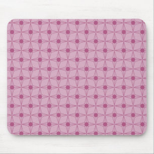 Retro Dotted Star Mousepad, Pink Mouse Pad