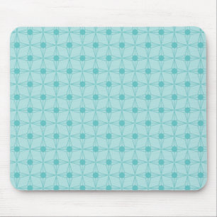 Retro Dotted Star Mousepad, Turquoise Mouse Pad