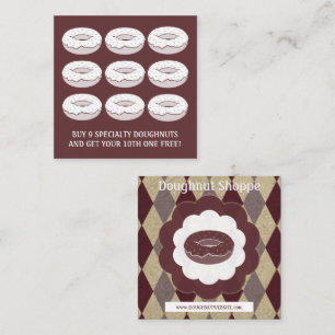 retro doughnut diamond loyalty punch card