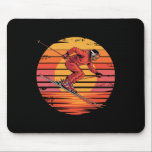 Retro Downhill Skiing Vintage Sunset Sports Gifts  Mouse Pad<br><div class="desc">Retro Downhill Skiing Vintage Sunset Sports Gifts Men Women</div>