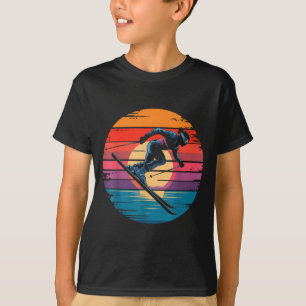 Retro downhill skiing vintage sunset sports men T-Shirt
