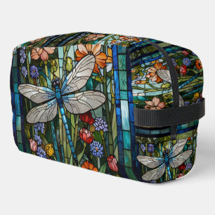 Retro Dragonfly art painting botanical boho  Dopp Kit