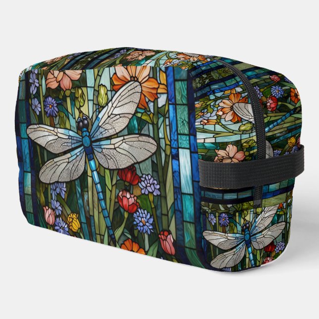 Retro Dragonfly art painting botanical boho  Dopp Kit (Left Corner)