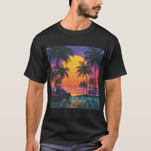 Retro Drive by the Neon Sea T-Shirt