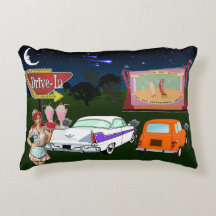 Retro Drive In Pillow