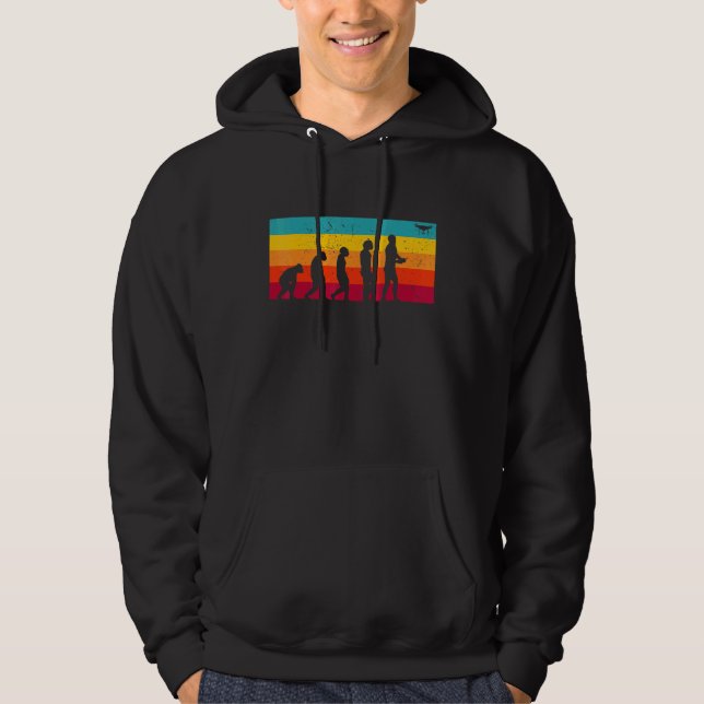 Retro Drone Evolution Drone Pilot Hobby Drone Hoodie (Front)