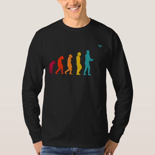 Retro Drone Evolution Drone Pilot Hobby Drone T-Shirt (Front)