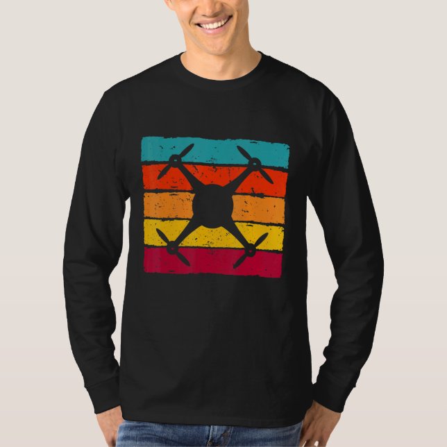Retro Drone Pilot Gyroscope Hexacopter Drone 1 T-Shirt (Front)