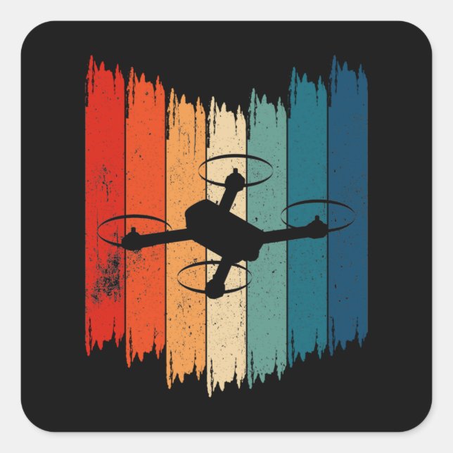 Retro Drones Vintage Drones Square Sticker (Front)