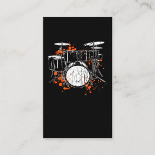 Retro Drum Set Music Drummer Business Card