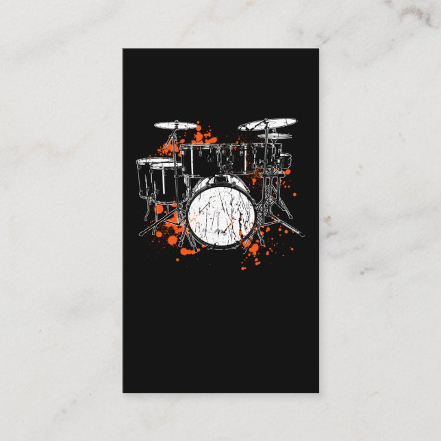 Retro Drum Set Music Drummer Business Card (Front)