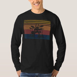 Retro Drummer Vintage Drum Set Drum Player Cool Mu T-Shirt