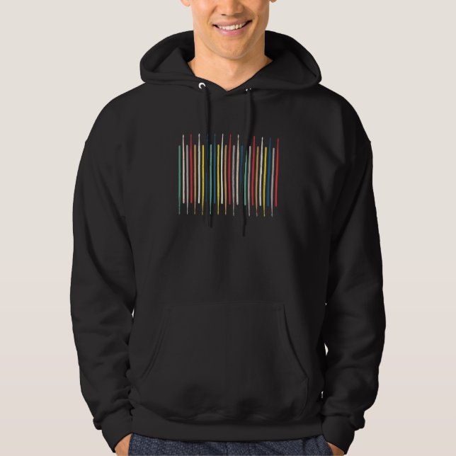 Retro Drumsticks Drum Kit Musician Hoodie (Front)