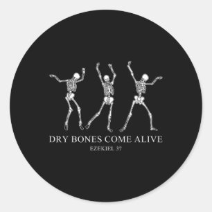 Retro Dry Funny Bones Come Alive Dancing Skeleton Classic Round Sticker