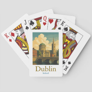 Retro Dublin Ireland Travel Vintage Artwork Playing Cards