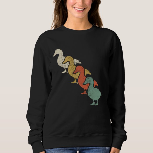 Retro Duck Animals Vintage Farmers Duck Sweatshirt (Front)