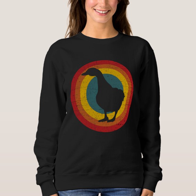 Retro Duck Farmer  Vintage Duck Farm Animal Sweatshirt (Front)