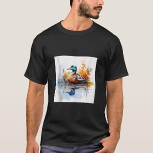 retro duck Pintail Duck Cute Duck Duck Watercolor T-Shirt