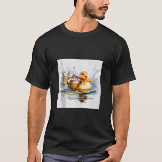 retro duck Pintail Duck Cute Duck Duck Watercolor T-Shirt