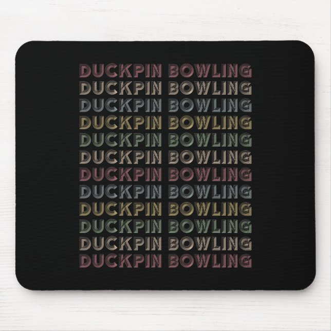 Retro Duckpin Bowling Repetitive Vintage Bowler  Mouse Pad (Front)