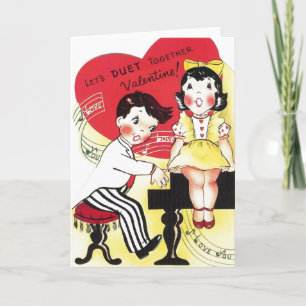 Retro Duet Love Song Valentine's Day Card