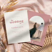 Retro Dusty Rose Wedding Party Invitation