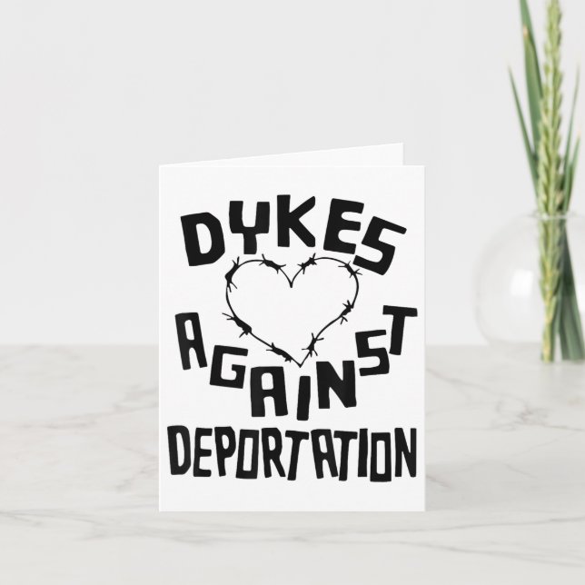 Retro Dykes Against Deportation Funny  Card (Front)