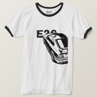 Retro E36 Classic Sports Car Vector Art Ringer T-S T-Shirt