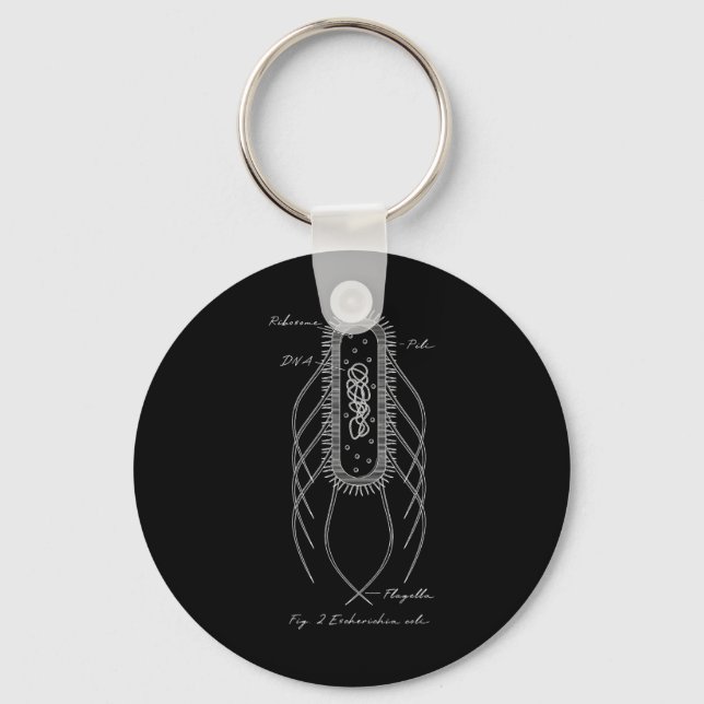 Retro E. Coli Schematic Diagram Microbiology Scien Key Ring (Front)